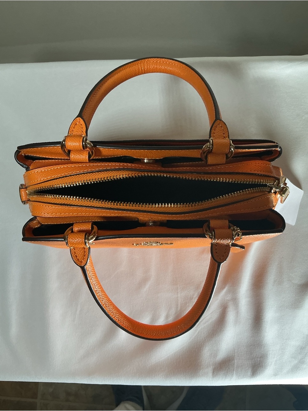 Coach Orange Leather Satchel - Picture 5 of 7